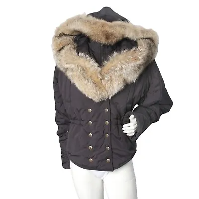 M Miller Designer Womans Winter Ski Jacket Coat Large Fur Hood Thinsulate Brown • $166.31