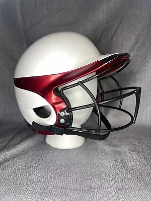 WORTH WLBH 6-3/4 - 7-7/8 Batting Helmet W/ Cage AND Strap | Softball | Red/White • $5