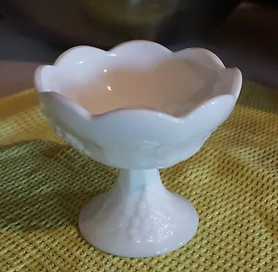 Vintage Indiana White Milk Glass Colony Harvest Grape Candle Holder • $2.94