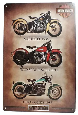 £5.89 • Buy Harley Davidson Motorcycle Metal Tin Wall Door Garage Sign Plaque 30 X 20 Cm
