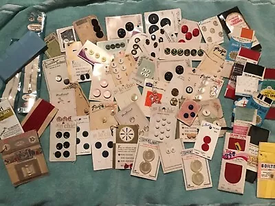 Lot Of Vintage Sewing Notions Button Cards Rick Rack Misc. • $4.99