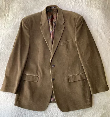 Lauren Ralph Lauren Jacket Blazer 48L Brown Tan Cotton Corduroy Blazer Big Tall • $50.86