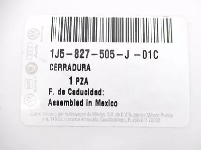 Genuine OEM Volkswagen 1J5-827-505-J-01C Rear Trunk Lid Latch 1999-2010 Jetta • $49.35