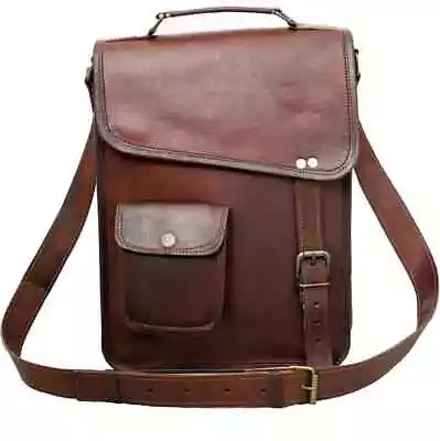 Bag Leather 13 X10  VERTICAL Messenger Shoulder Men Satchel Laptop Briefcase • $55.46