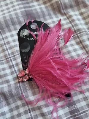 Ladies Pink Feather Clip In Headdress • £5