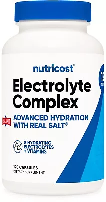 Nutricost Electrolyte Complex (Advanced Hydration With Real Salt®) 120 Capsules • $13.95
