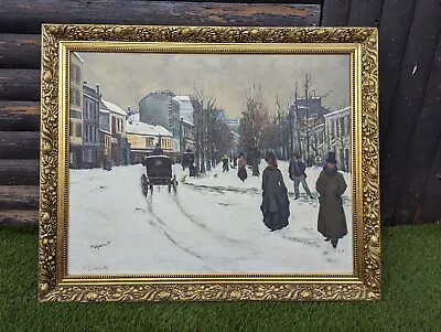 NORBERT GOENUETTE After FRAMED OIL ON CANVAS BOULEVARD DE CLITCHY UNDER SNOW  • £798