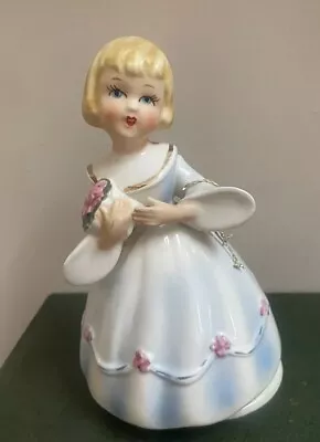 Vintage Schmid Brothers Music Box  Lara’s Theme  1963  Girl With Bouquet  Japan • $15