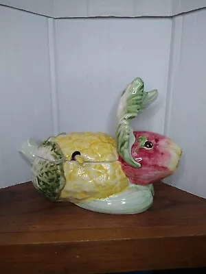 Vietri Italy Vegetable Bunny/Rabbit Tureen With Spoon. Great For Easter.  • $75