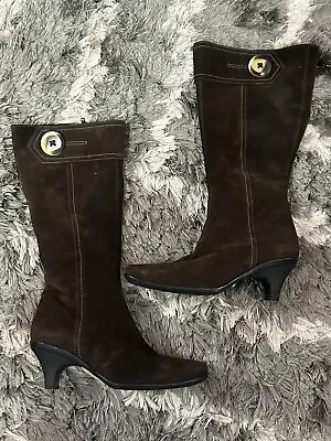 La Canadienne Brown Suede Side Zip 14   Waterproof Boots Womens Size 8.5 M • $65