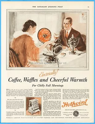 Vintage 1928 HOTPOINT Electric Appliance 1920s Ad Coffee Pot Waffle Iron Heater • $29.99