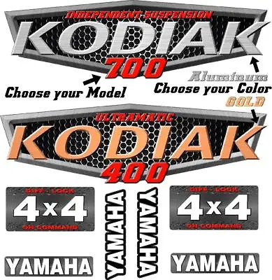 Yamaha Kodiak 400 450 700 OEM ATV Tank Decal Graphic Sticker Kit Upgrade 4x4 • $39.99