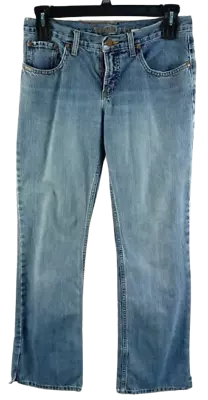 Cruel Girl Blue Denim Embroidered Straight Leg Relaxed Fit Jeans 07 Regular • $15.99