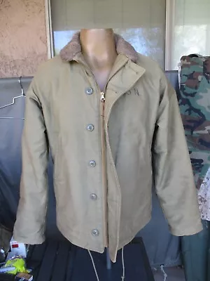 1944 WWII N-1 US Navy Deck Jacket N1 Ship Crew Coat Size 38 • $875