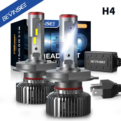 BEVINSEE 9003/H4 CSP 6000K White LED Headlight Bulbs Conversion Kit Hi/Low Beam • $19