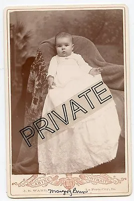 Cabinet Photo - La Porte City Iowa Very Cute Baby - MARGERY B???? - Long Gown • $12.60
