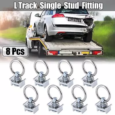 Single Stud Fitting L Track With Round Ring For Trailers Pickups Trucks 8pcs • $16.75