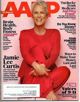 AARP Magazine Aug/Sep 2021 Jamie Lee Curtis Tom Brady 9/11 Jennifer Hudson • $7.88