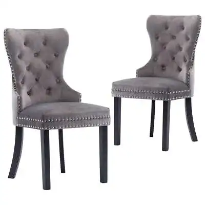 $464.99 • Buy Dining Chairs 2 Pcs Grey Velvet VidaXL
