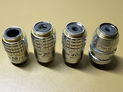 Nikon Microscope Objective Lot 10x / 20x / 40x / 60x / 160mm For Labophot • $399.99