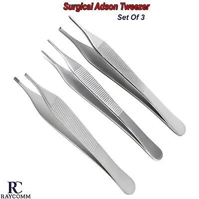 Dental Adson Tweezers Tissue & Dressing Surgical Forceps Medical Instruments Set • $14.99