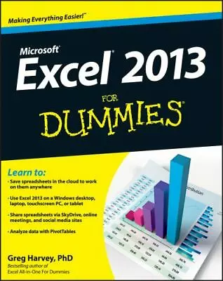 $4.23 • Buy Excel 2013 For Dummies - Paperback, Greg Harvey, 1118510127