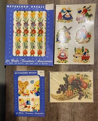 Vintage Meyercord Dutch Scene Floral Animals Decal Lot Of 4 NOS • $14