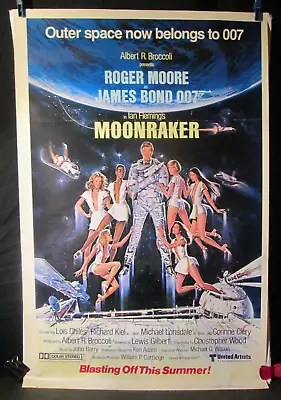 MOONRAKER  1979  Advance MOVIE POSTER  James Bond  Rare BLASTING OFF THIS SUMMER • $42