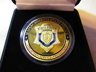 MASSACHUSETTS STATE POLICE Challenge Coin W/ Presentation Box • $19.99