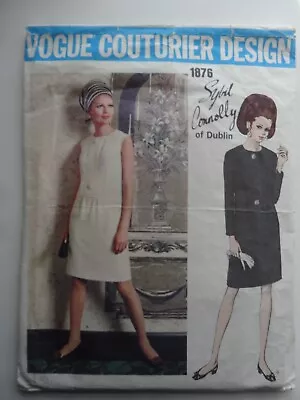 Vintage 60s Vogue 1876 'Sybil Connolly' Dress Pattern - Size 14 • £3