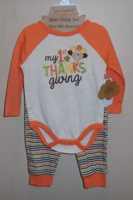 Baby Essentials Boys Girls 9 Months 4 Piece Outfit TURKEY My 1st Thanksgiving • $18.95