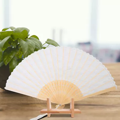 (White)Folding Fan Japanese Vintage Style Handmade Hand Fan Lace Fan For AOS • $10.41