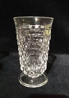Fostoria  American Ice Cubed  Footed Glass Goblets 6  12oz Vintage • $5.39
