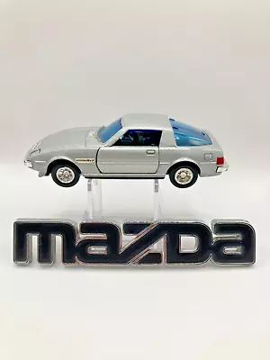 Diecast Mazda Savanna RX-7 Silver 1/37 Display Car 413 + Mazda Emblem Logo Badge • $25