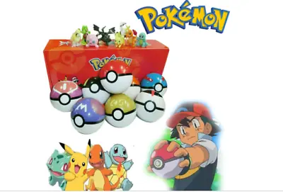 £12.99 • Buy 8Pcs Pokemon Ball Pokeball GO Action Figures Kids Toy Gift Xmas