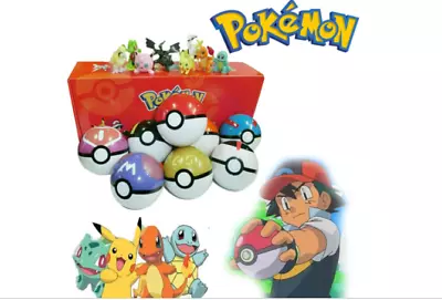 £12.99 • Buy 8Pcs Pokemon Ball Pokeball GO Action Figures Kids Toy Gift Xmas