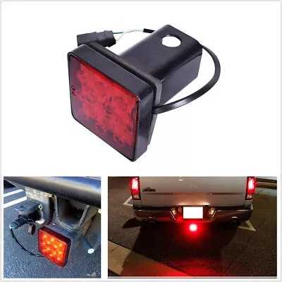 12 LED Brake Light Trailer Hitch Cover Towing & Hauling 2  Receiver For Truck RV • $28.06