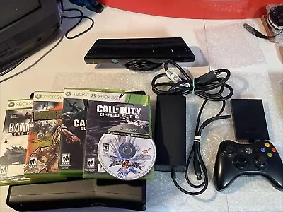 Microsoft XBox 360 S Slim 250GB Black System Bundle Call Of Duty Lot Tested More • $99.99