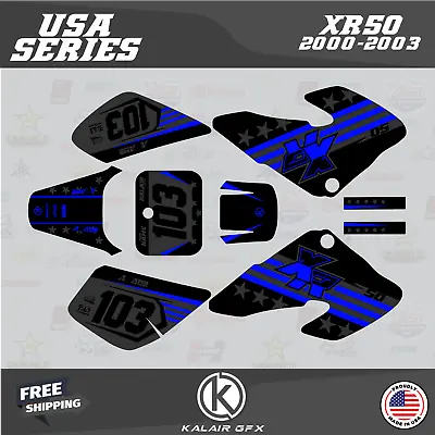 Graphics Kit For Honda XR50 (2000-2003) XR 50 Usa Series - Blue Shift • $48.99