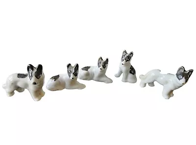 LOT OF 5 Miniature Ceramic Dog Figurines - Made In Japan - Vintage 1950s  • $5