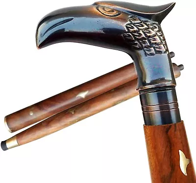 $28.08 • Buy Antique Brass Handle Brass Solid Canes & Walking Sticks Men/women Eagle Designer