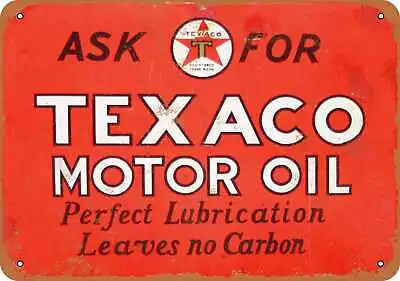 Metal Sign - Texaco Motor Oil - Vintage Look Reproduction • $18.66