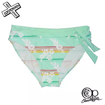 Op Ocean Pacific 'tie Side Brief' Bikini Bottoms Mint Flower Uk 12 18 Swimwear • £3.99