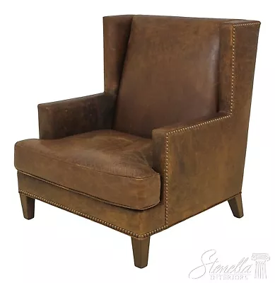 57924EC: Modern Design Distressed Brown Leather Club Chair • $895