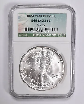 MS69 1986 American Silver Eagle First Year Of Issue NGC Special Label • $99.95