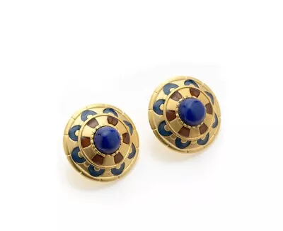 Museum Reproductions Lapis Enamel Egyptian Revival Earrings  • $35