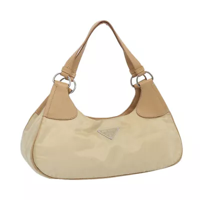 PRADA Shoulder Bag Nylon Beige Auth 65740 • $150