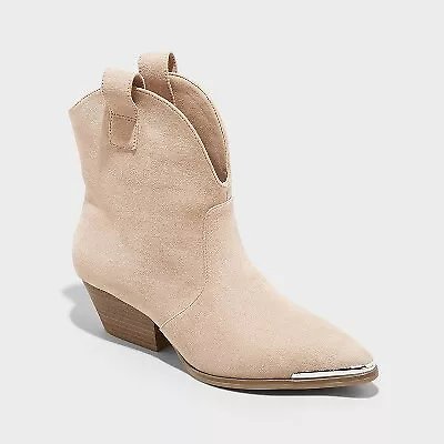 Women's Henley Ankle Western Boots - Universal Thread Taupe 6.5 • $18.99