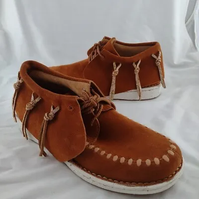 Justin Teepee Moccasin Bootie Penny Brown Suede Leather Women's 9 Sneaker Sole • $39.97