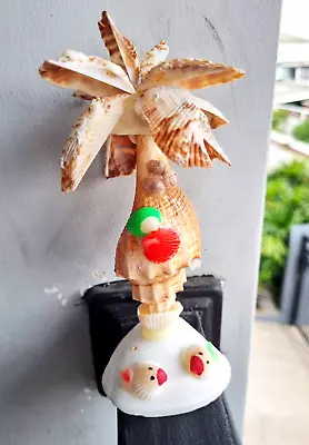 7  Vintage Sea Shell Coconut Tree Doll Figurine Hand Painted Decor Collect Toy • $34